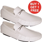 KRAZY SHOE ARTISTS WHITE Party Men's Loafer Drivers