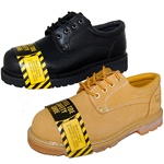 2 Pairs Combo Deal BEST STEEL TOE BLACK LEATHER OXFORD  RUGGED Shoe for Men Plus Wheat Pair